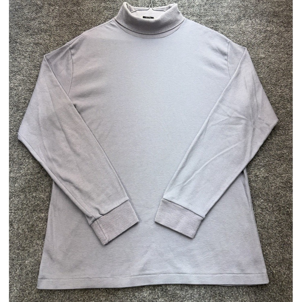 Vintage Woolrich Men's L Gray Turtleneck Shirt Made in USA 100% Cotton